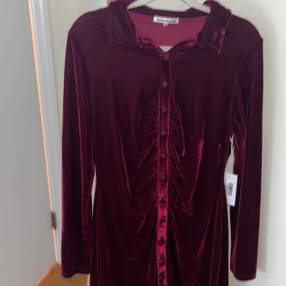 NWT Reformation Isa Velvet Dress - Picture 4 of 8